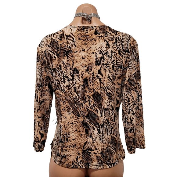 Vintage 90's Y2K retro animal print glam top blouse LARGE - Picture 3 of 6